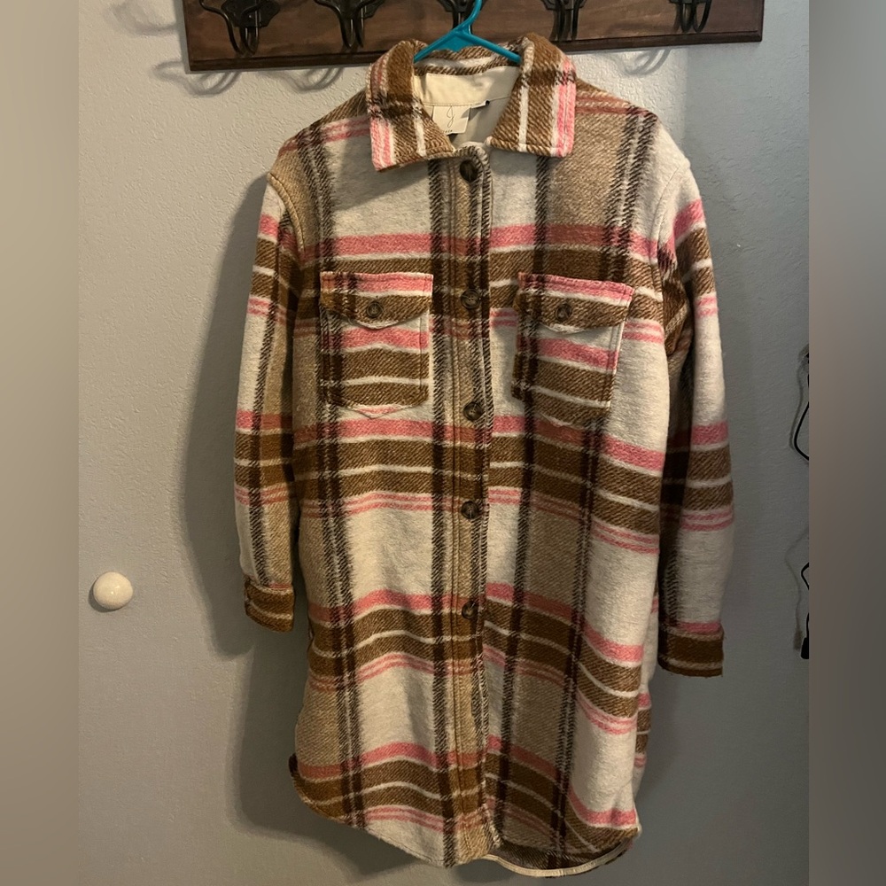 Joie Brown and Cream Plaid Coat